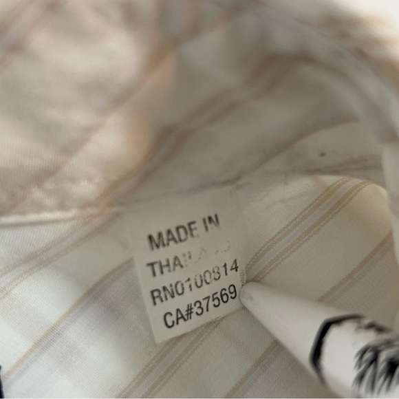 Men’s Ben Sherman Vintage Y2K Tan Striped Button Down Shirt - Medium - Picture 13 of 15